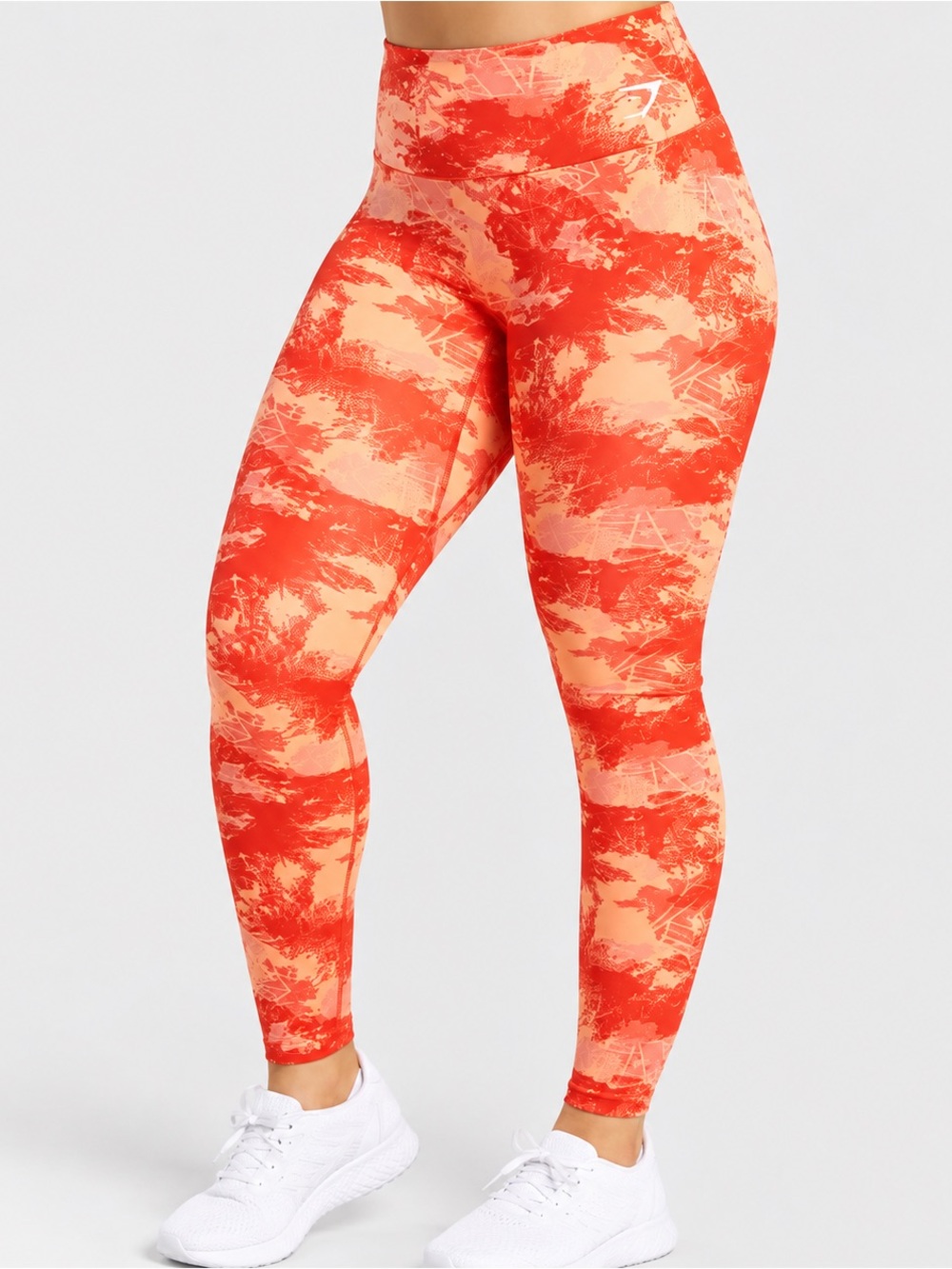 Gymshark-Orange Tie Dye Splotchy High Rise Athletic Workout Leggings Size S GYM
